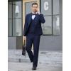imageCOOFANDY Mens 3 Pieces Suit Slim Fit Tuxedo Set One Button Shawl Lapel Dinner Prom Jacket Vest Pants with TieNavy Blue