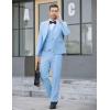 imageCOOFANDY Mens 3 Pieces Suit Slim Fit Tuxedo Set One Button Shawl Lapel Dinner Prom Jacket Vest Pants with TieSky Blue