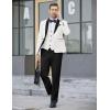 imageCOOFANDY Mens 3 Pieces Suit Slim Fit Tuxedo Set One Button Shawl Lapel Dinner Prom Jacket Vest Pants with TieWhiteBlack