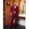 imageCOOFANDY Mens 3 Pieces Suit Slim Fit Tuxedo Set One Button Shawl Lapel Dinner Prom Jacket Vest Pants with TieWine Red