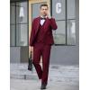 imageCOOFANDY Mens 3 Pieces Suit Slim Fit Tuxedo Set One Button Shawl Lapel Dinner Prom Jacket Vest Pants with TieWine Red