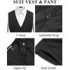 imageCOOFANDY Mens 3 Pieces Suits Classic Fit 2 Buttons Dress Suit Set Wedding Business Dinner Prom Jacket Vest PantsBlack