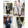 imageCOOFANDY Mens 3 Pieces Suits Classic Fit 2 Buttons Dress Suit Set Wedding Business Dinner Prom Jacket Vest PantsLight Grey