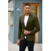 imageCOOFANDY Mens Blazer Jacket One Button Casual Suit Jackets Stretch Knit Sport CoatArmy Green