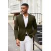 imageCOOFANDY Mens Blazer Jacket One Button Casual Suit Jackets Stretch Knit Sport CoatArmy Green