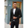 imageCOOFANDY Mens Blazer Jacket One Button Casual Suit Jackets Stretch Knit Sport CoatBlack