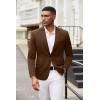 imageCOOFANDY Mens Blazer Jacket One Button Casual Suit Jackets Stretch Knit Sport CoatBrown