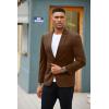 imageCOOFANDY Mens Blazer Jacket One Button Casual Suit Jackets Stretch Knit Sport CoatBrown