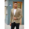 imageCOOFANDY Mens Blazer Jacket One Button Casual Suit Jackets Stretch Knit Sport CoatChampagne
