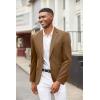 imageCOOFANDY Mens Blazer Jacket One Button Casual Suit Jackets Stretch Knit Sport CoatKhaki