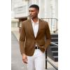 imageCOOFANDY Mens Blazer Jacket One Button Casual Suit Jackets Stretch Knit Sport CoatKhaki