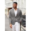 imageCOOFANDY Mens Blazer Jacket One Button Casual Suit Jackets Stretch Knit Sport CoatLight Gray