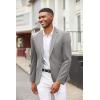 imageCOOFANDY Mens Blazer Jacket One Button Casual Suit Jackets Stretch Knit Sport CoatLight Gray