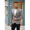 imageCOOFANDY Mens Blazer Jacket One Button Casual Suit Jackets Stretch Knit Sport CoatLight Gray