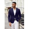 imageCOOFANDY Mens Blazer Jacket One Button Casual Suit Jackets Stretch Knit Sport CoatNavy Blue