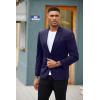 imageCOOFANDY Mens Blazer Jacket One Button Casual Suit Jackets Stretch Knit Sport CoatNavy Blue