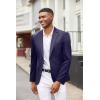 imageCOOFANDY Mens Blazer Jacket One Button Casual Suit Jackets Stretch Knit Sport CoatNavy Blue