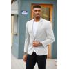 imageCOOFANDY Mens Blazer Jacket One Button Casual Suit Jackets Stretch Knit Sport CoatWhite