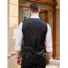 imageCOOFANDY Mens Business Suit Vest Casual Dress Vest Slim Fit Formal WaistcoatBlack Plaid