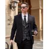 imageCOOFANDY Mens Business Suit Vest Casual Dress Vest Slim Fit Formal WaistcoatBlack Plaid