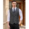 imageCOOFANDY Mens Business Suit Vest Casual Dress Vest Slim Fit Formal WaistcoatBlack Plaid