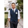 imageCOOFANDY Mens Business Suit Vest Casual Dress Vest Slim Fit Formal WaistcoatDark Blue