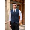 imageCOOFANDY Mens Business Suit Vest Casual Dress Vest Slim Fit Formal WaistcoatDark Blue