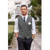 imageCOOFANDY Mens Business Suit Vest Casual Dress Vest Slim Fit Formal WaistcoatDark Grey