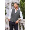 imageCOOFANDY Mens Business Suit Vest Casual Dress Vest Slim Fit Formal WaistcoatDark Grey