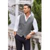 imageCOOFANDY Mens Business Suit Vest Casual Dress Vest Slim Fit Formal WaistcoatGrey