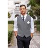 imageCOOFANDY Mens Business Suit Vest Casual Dress Vest Slim Fit Formal WaistcoatGrey