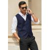 imageCOOFANDY Mens Business Suit Vest Casual Dress Vest Slim Fit Formal WaistcoatNavy
