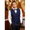 imageCOOFANDY Mens Business Suit Vest Casual Dress Vest Slim Fit Formal WaistcoatNavy