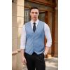 imageCOOFANDY Mens Business Suit Vest Casual Dress Vest Slim Fit Formal WaistcoatSky Blue