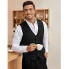 imageCOOFANDY Mens Business Suit Vest Slim Fit Dress Vest Wedding WaistcoatBlack