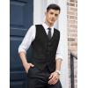 imageCOOFANDY Mens Business Suit Vest Slim Fit Dress Vest Wedding WaistcoatBlack
