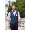 imageCOOFANDY Mens Business Suit Vest Slim Fit Dress Vest Wedding WaistcoatBlue