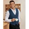 imageCOOFANDY Mens Business Suit Vest Slim Fit Dress Vest Wedding WaistcoatBlue