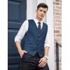 imageCOOFANDY Mens Business Suit Vest Slim Fit Dress Vest Wedding WaistcoatBlue