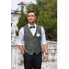 imageCOOFANDY Mens Business Suit Vest Slim Fit Dress Vest Wedding WaistcoatDark Gray