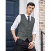 imageCOOFANDY Mens Business Suit Vest Slim Fit Dress Vest Wedding WaistcoatDark Gray