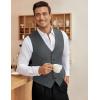 imageCOOFANDY Mens Business Suit Vest Slim Fit Dress Vest Wedding WaistcoatDark Gray