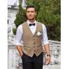 imageCOOFANDY Mens Business Suit Vest Slim Fit Dress Vest Wedding WaistcoatKhaki