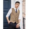 imageCOOFANDY Mens Business Suit Vest Slim Fit Dress Vest Wedding WaistcoatKhaki