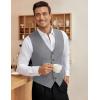 imageCOOFANDY Mens Business Suit Vest Slim Fit Dress Vest Wedding WaistcoatLight Grey