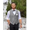 imageCOOFANDY Mens Business Suit Vest Slim Fit Dress Vest Wedding WaistcoatLight Grey