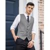 imageCOOFANDY Mens Business Suit Vest Slim Fit Dress Vest Wedding WaistcoatLight Grey