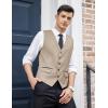imageCOOFANDY Mens Business Suit Vest Slim Fit Dress Vest Wedding WaistcoatLight Khaki