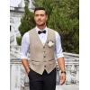 imageCOOFANDY Mens Business Suit Vest Slim Fit Dress Vest Wedding WaistcoatLight Khaki