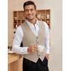 imageCOOFANDY Mens Business Suit Vest Slim Fit Dress Vest Wedding WaistcoatLight Khaki